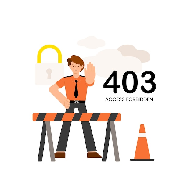 Vector street barrier with 403 error access forbidden