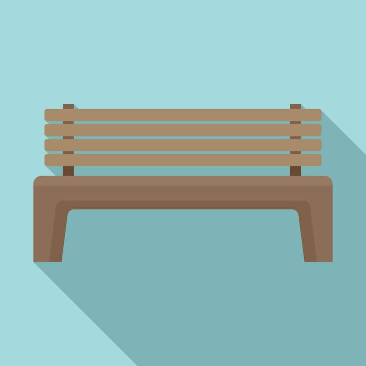 Vector 거리 벤치 아이콘 웹 디자인을 위한 거리 벤치 벡터 아이콘의 평면 그림