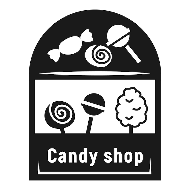 Street candy shop icon Simple illustration of street candy shop vector icon for web design isolated on white background