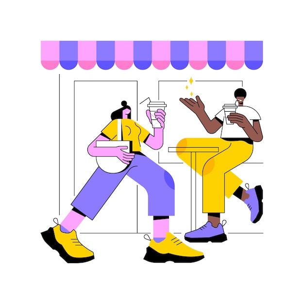 Street coffee abstract concept vector illustration