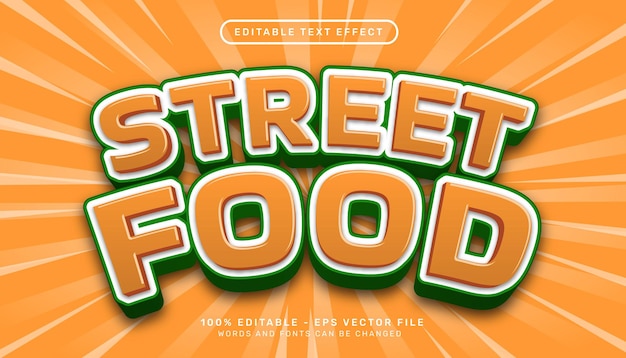 street food 3d text effect and editable text effect