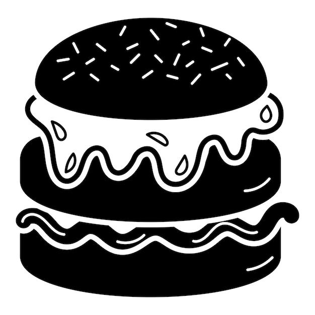 ベクトル 屋台の食べ物のハンバーガーのアイコン 白い背景で隔離の web デザインの屋台の食べ物のハンバーガー ベクトル アイコンのシンプルなイラスト