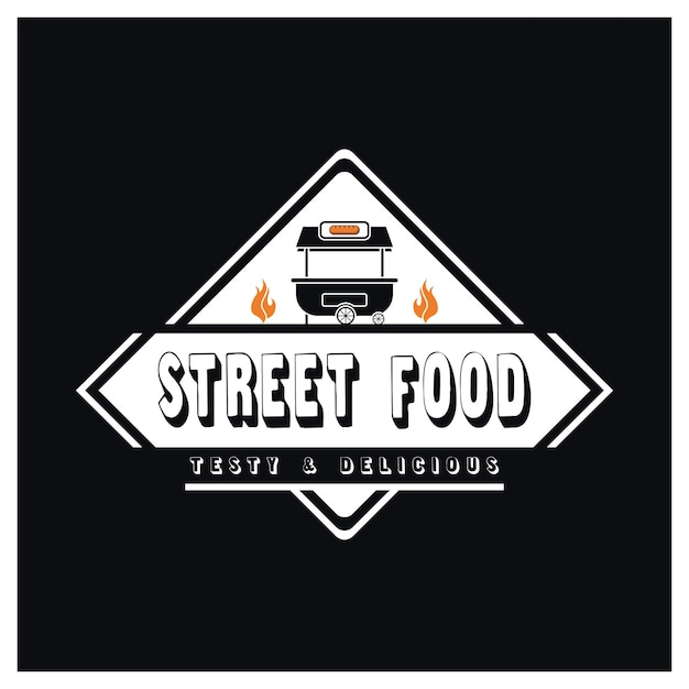 Street Food Chalk Handwriting Typography for Restaurant Cafe Bar logo