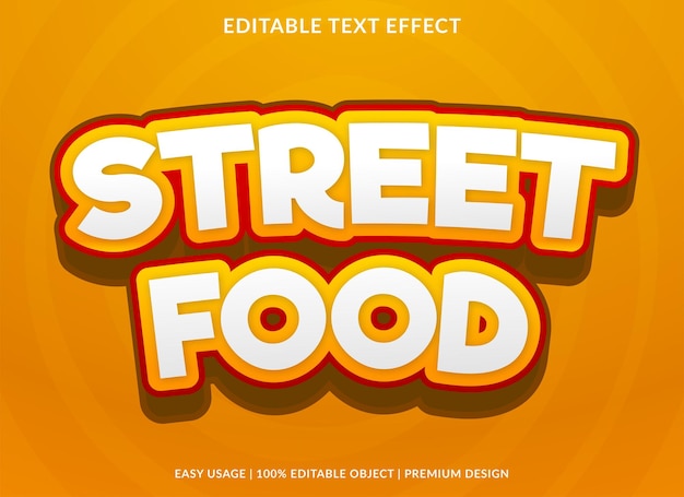 Street food editable text effect template with abstract style font use for business logo and brand