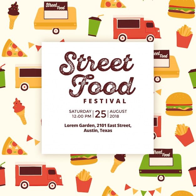 Premium Vector | Street food event template design
