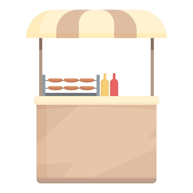 Street food icon cartoon vector festival shop fast snack