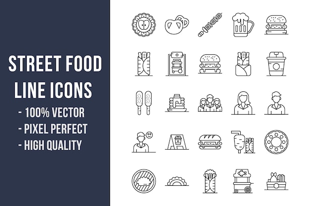 Street Food Line Icons