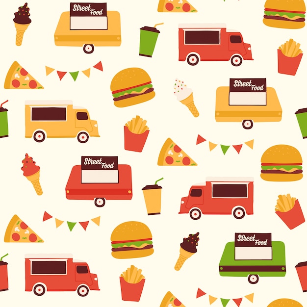 Street food pattern background