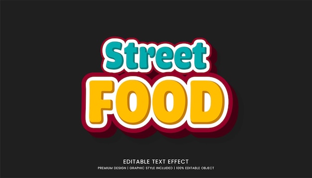 Vector street food text effect template editable design for business logo and brand