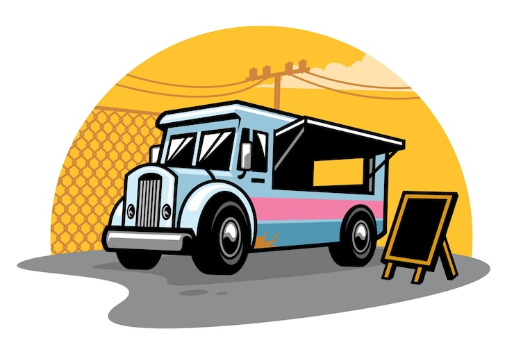 वेक्टर street food truck