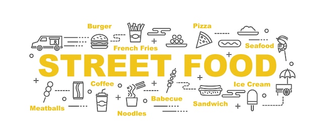 Street food vector banner