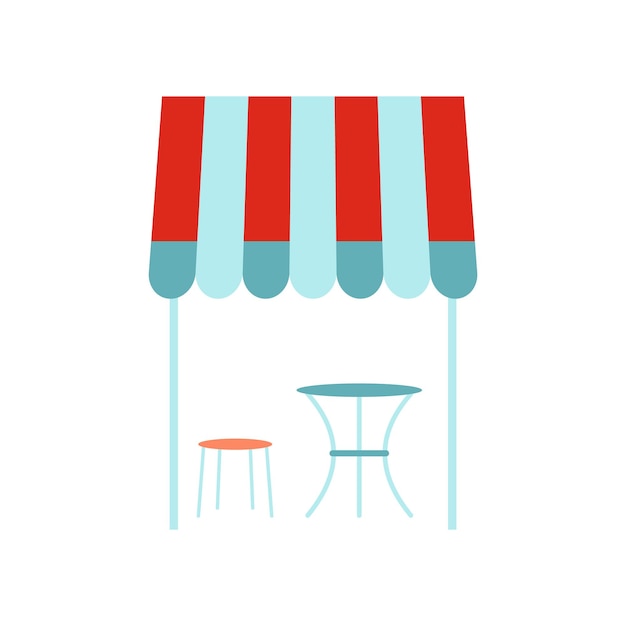 Street french cafe icon in flat style isolated on white background