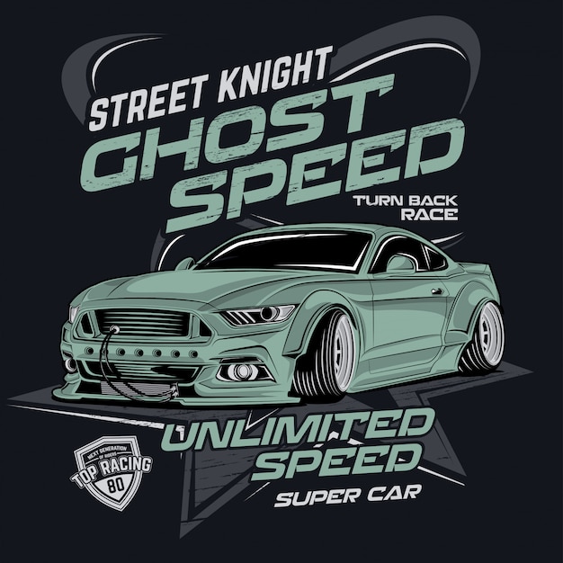 Street knight ghost speed, vector car illustration