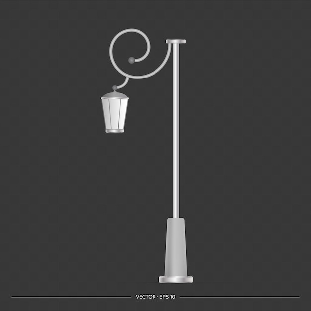 Vector street lamp. metal lamppost. realistic vector illustration.