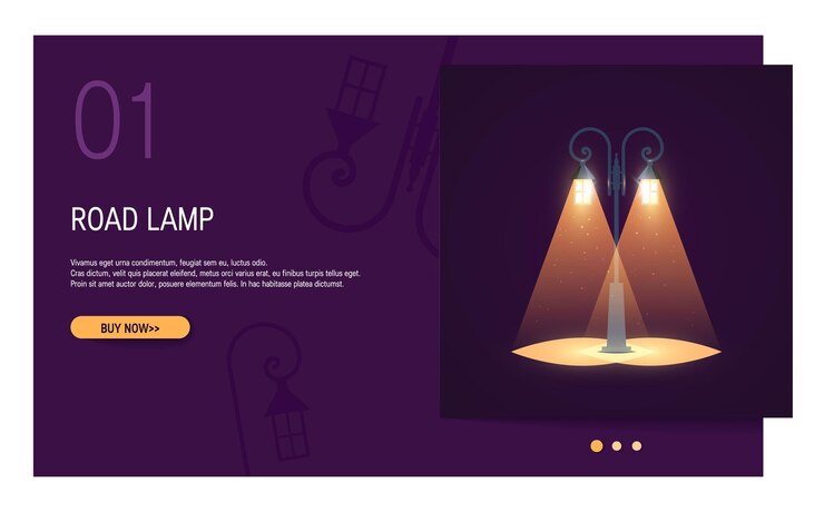 Vector street lamppost set of flat vector icons
