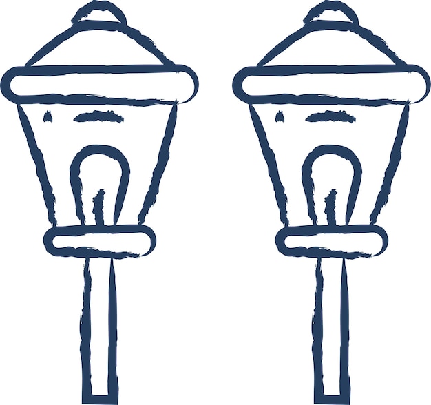 Vector street light hand drawn vector illustration