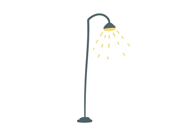 Street light lamp handdrawn vector illustration cartoon simple style