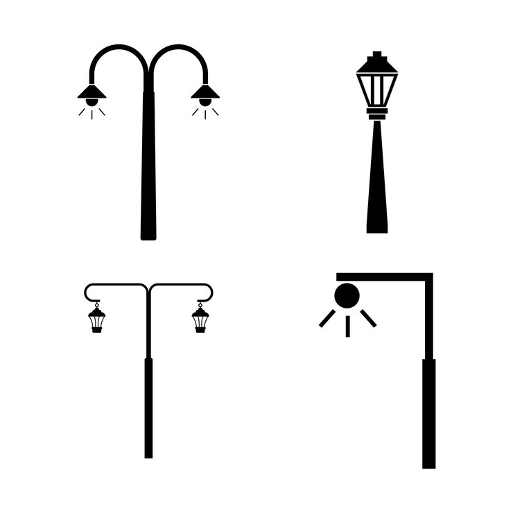 Vector street lighting lamp icon