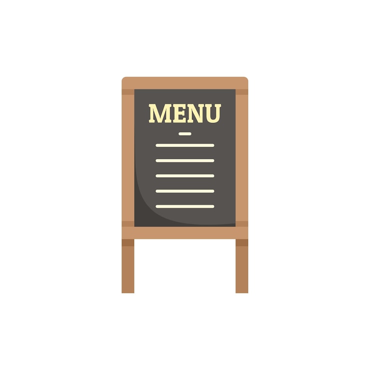 Vector street menu restaurant icon flat vector food cafe street coffee isolated