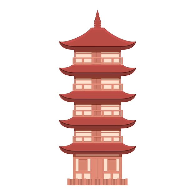 Vector street pagoda icon cartoon vector china building city temple