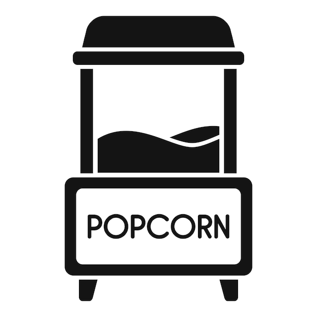 Street popcorn icon simple vector Corn seller Electric popper