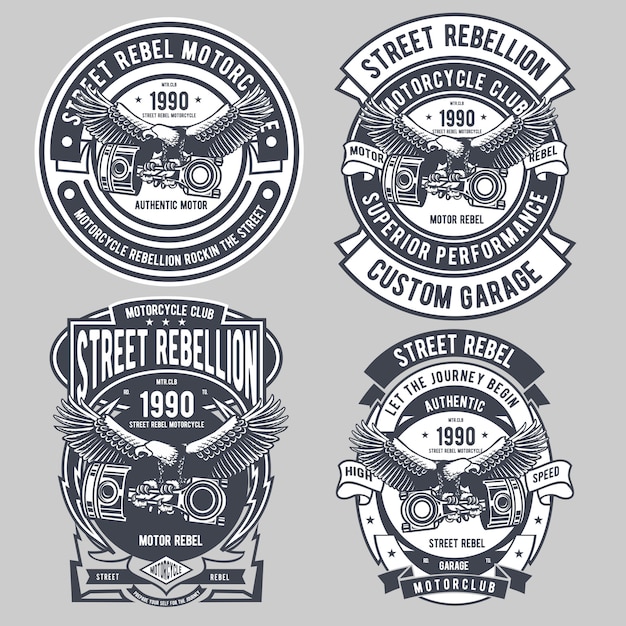 Street rebel motorcycle badge