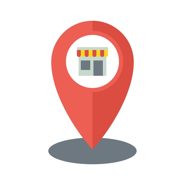 Vector street shop location icon flat illustration of street shop location vector icon isolated on white background