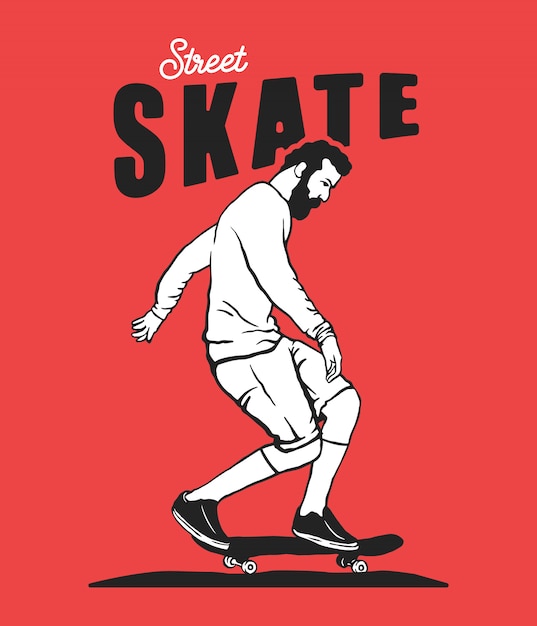 Street skateboarding illustration