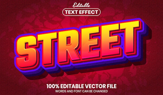 Street text, font style editable text effect