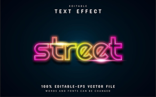 Street text, neon style text effect