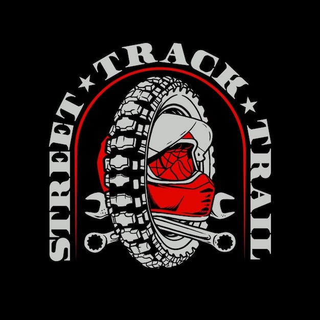 Illustrazione vettoriale del logo di street track trail riders