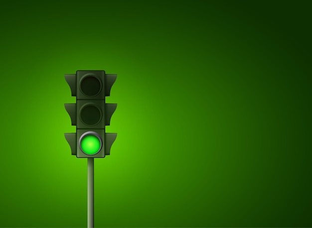 Vector street traffic light icon lamp