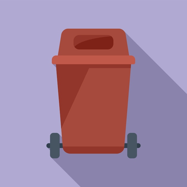 Street trash cart icon flat vector garbage reduce dry plastic