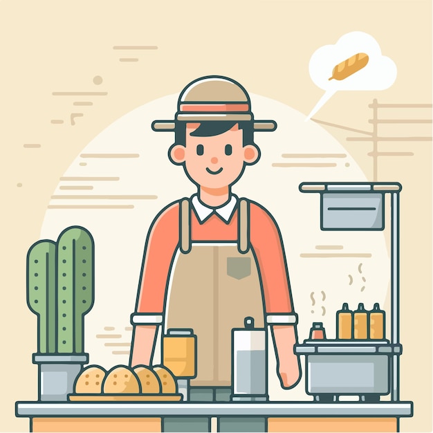 Street vendor vector