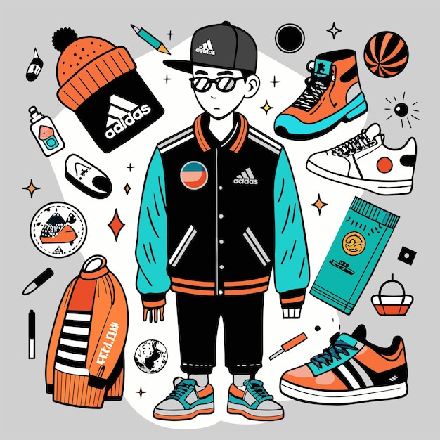 Street wear style tshirt sticker design