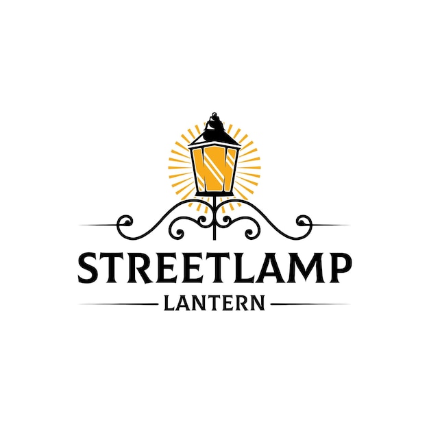 Vector streetlamp light logo template