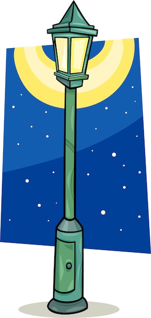 Vector streetlight lantern cartoon illustration