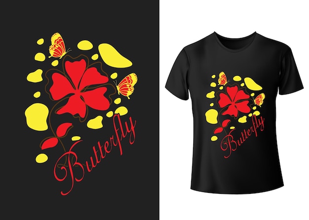 Streetwear abstract or butterfly typography t shirt