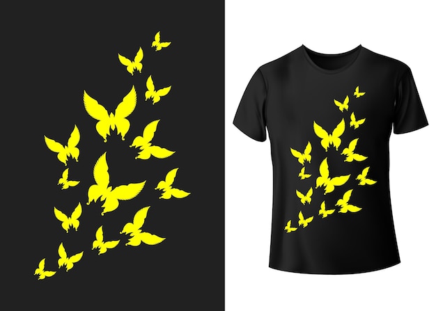 Streetwear abstract or butterfly typography t shirt