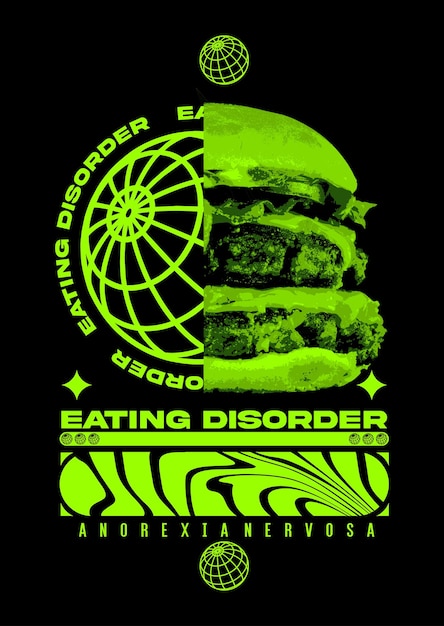 Streetwear Eat Disorder Clothing Fashion Design Vector