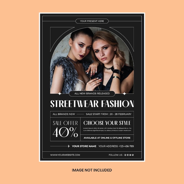 Streetwear fashion flyer template