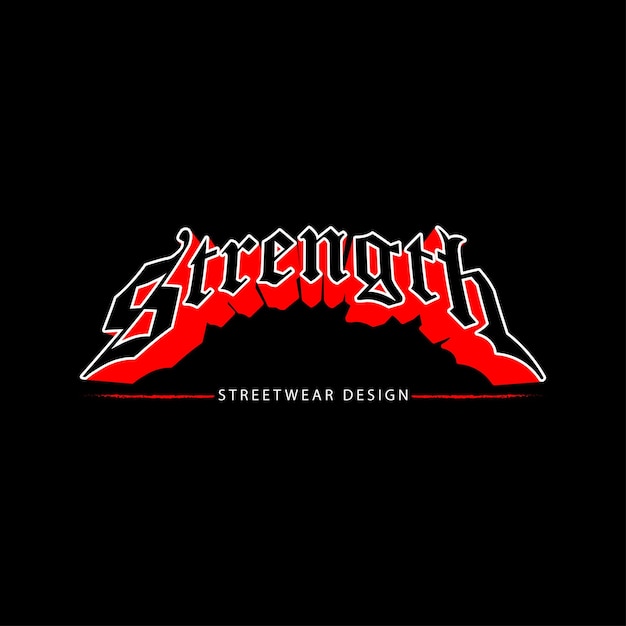 Streetwear Graphic Design Red Strength