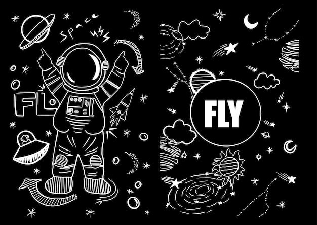 Streetwear Shirt Design Astronaut Sky kleurrijke illustratie Vector