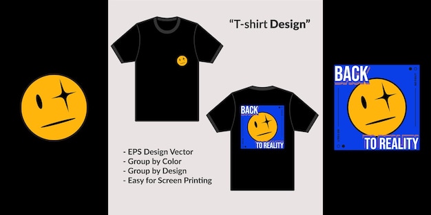 streetwear style typography back to reality design for premium jacket vector tshirt merchandise
