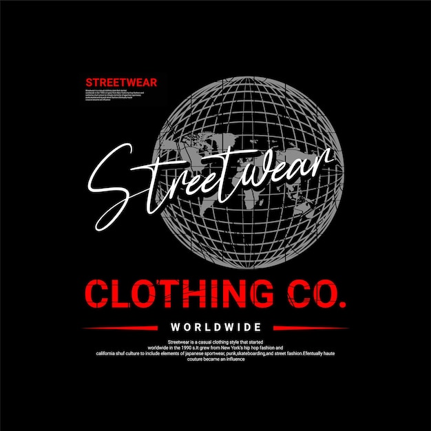 스크린 인쇄, 재킷 및 기타에 적합한 Streetwear 티셔츠 디자인
