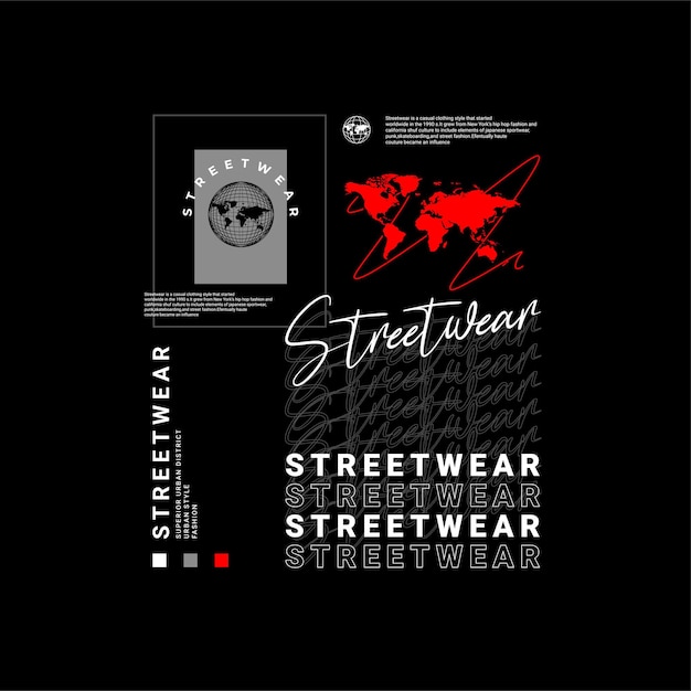 Streetwear tshirt design suitable for screen printing jackets and others