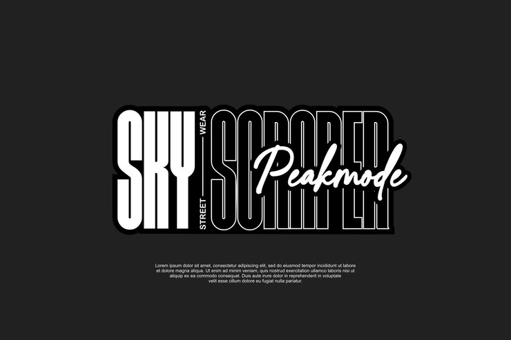 Vector streetwear tshirt design suitable for screen printing tshirts and others