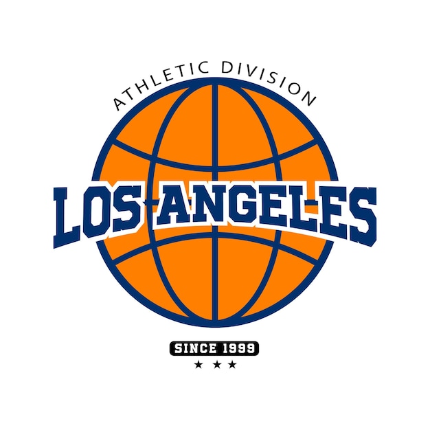 streetwear vintage fashion design vector illustration los angeles basketball