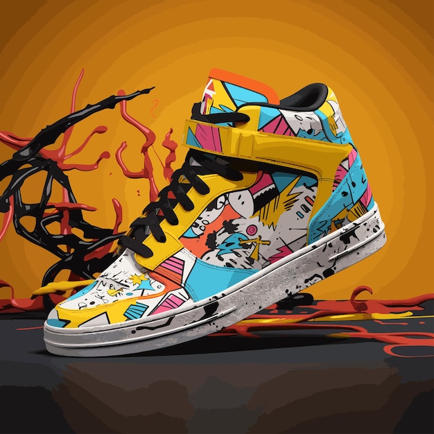 Vector streetwise soles 2d sneaker vectors for creative expression