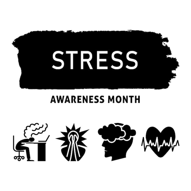 Stress awareness month banner with text